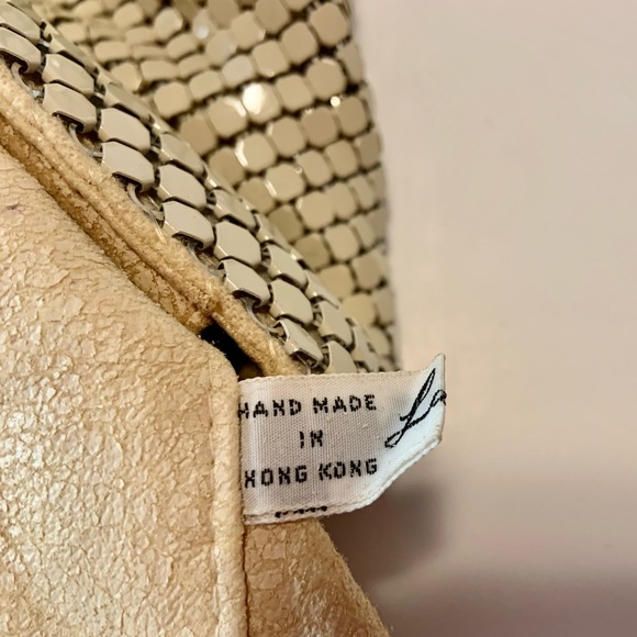 Vintage La Regale Cream Interlocking Beaded Crossbody Glamour Evening Party Bag - Picture 5 of 17